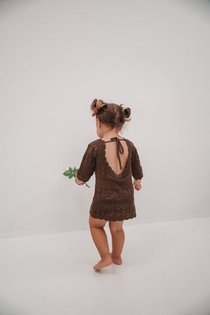 AMMOS 'OPEN BACK' DRESS | warm brown