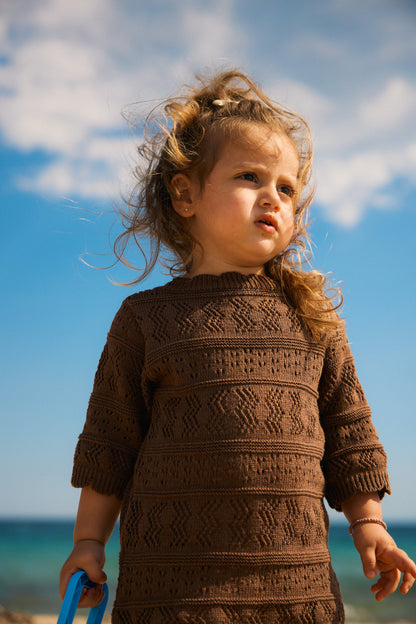 AMMOS 'OPEN BACK' DRESS | warm brown