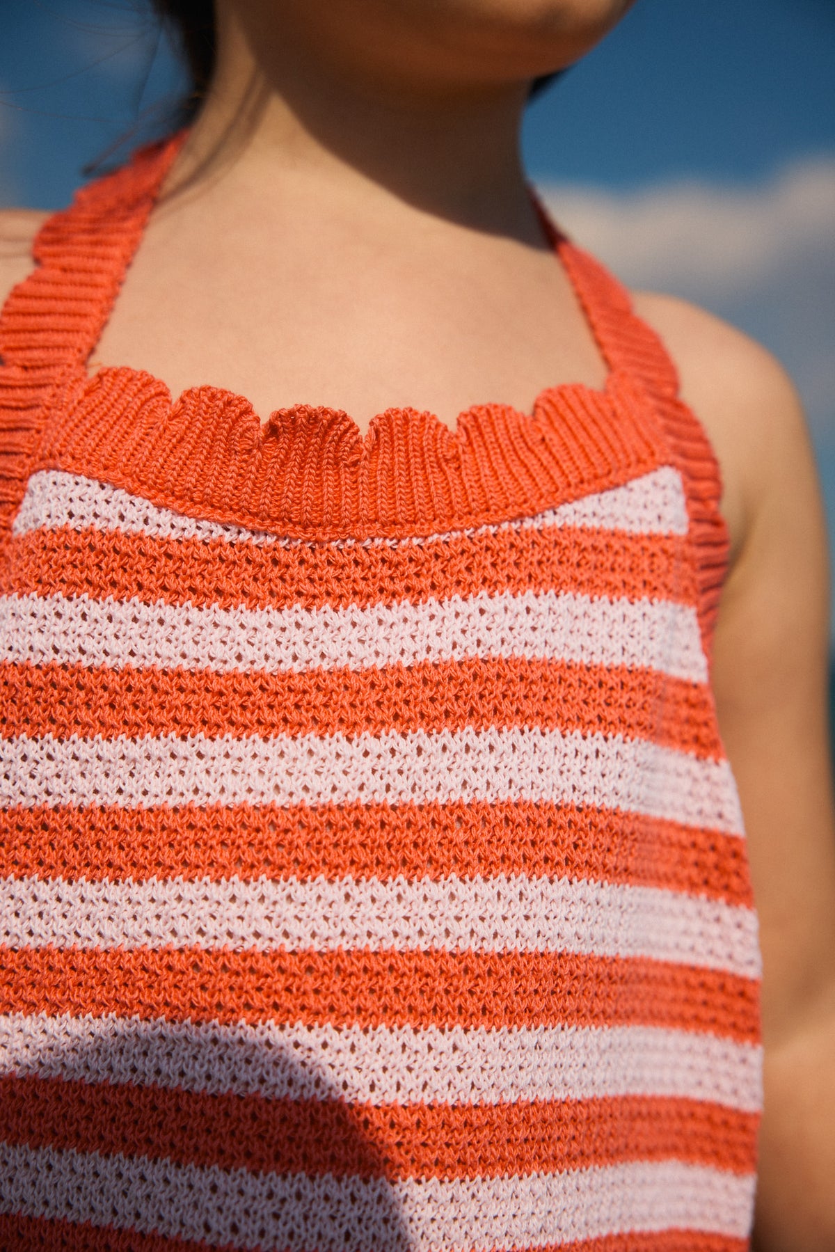 THEROS HALTER DRESS | watermelon stripe