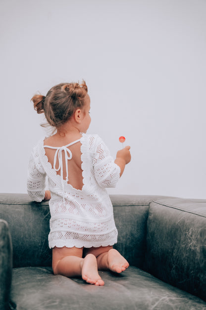 AMMOS 'OPEN BACK' DRESS | white