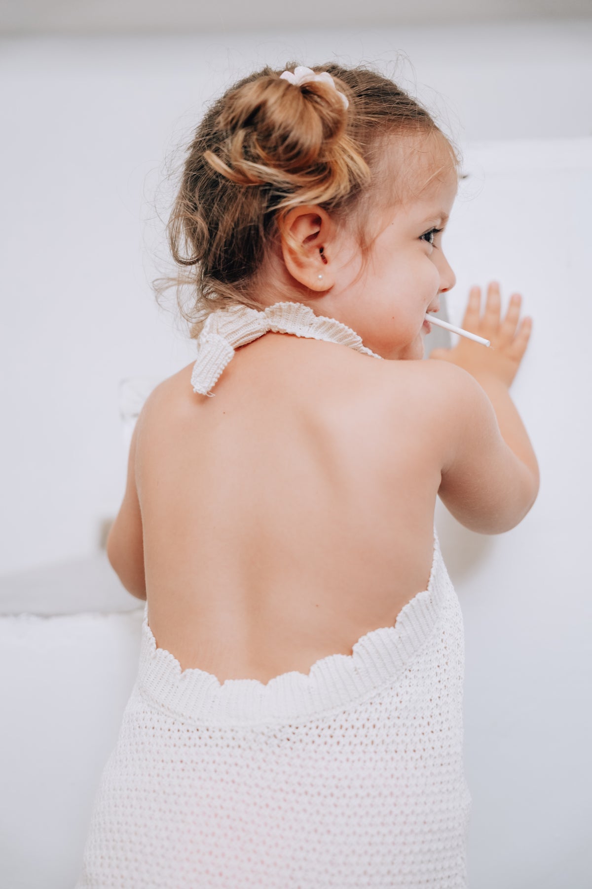 THEROS HALTER DRESS | ecru